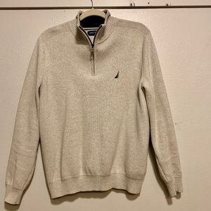 Nautica Creme LONG SLEEVE QUARTER-ZIP